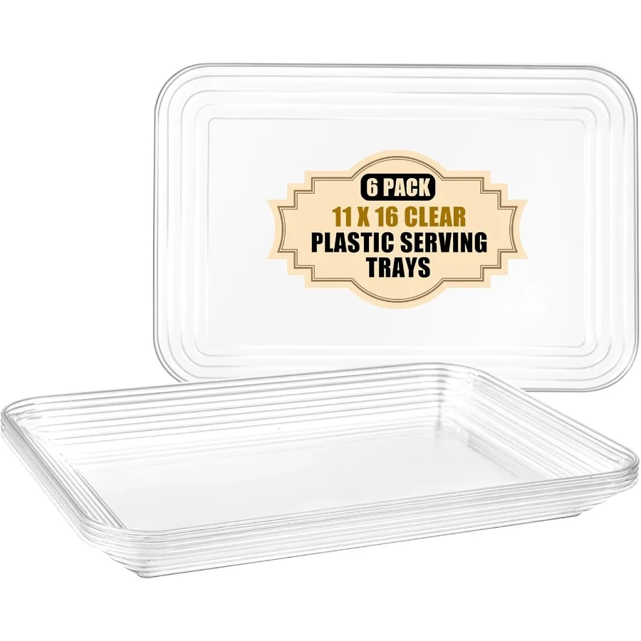 6 упаковок прозрачных сервировочных подносов для развлечений 16 x 11 многоразовых пластиковых тарелок идеально подходят для закусок, фруктового печенья, десерта, идеально подходят для
6 упаковок прозрачных сервировочных подносов для развлечений 16 x 11 многоразовых пластиковых тарелок идеально подходят для закусок, фруктового печенья, десерта, идеально подходят для