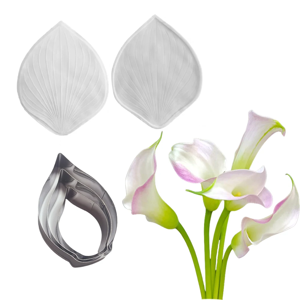 Calla Lily Flower Veiners &Cutters Silicone Molds Chocolate Moulds Sugar Paper Polymer Clay Baking Forms Kitchen Tools Accessory
Calla Lily Flower Veiners &Cutters Silicone Molds Chocolate Moulds Sugar Paper Polymer Clay Baking Forms Kitchen Tools Accessory