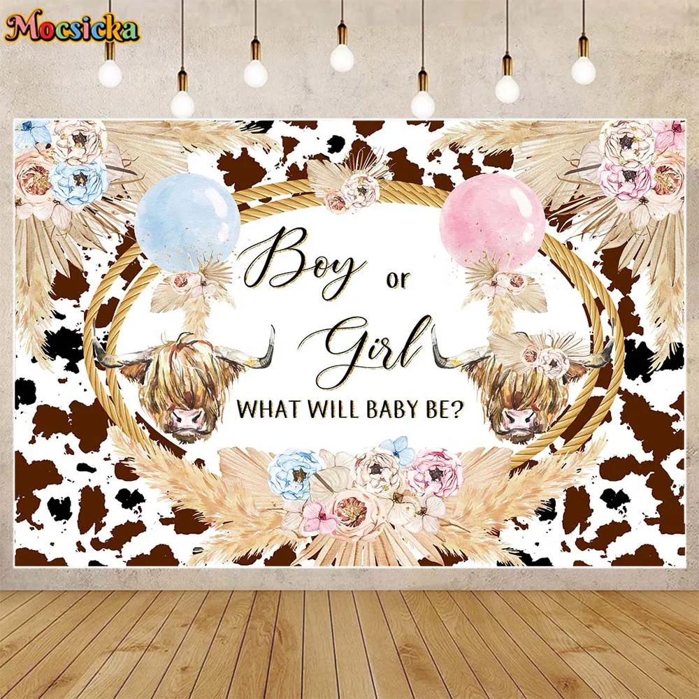 Mocsicka Highland Cow Gender Reveal Backdrop Boho Balloon Pampas Grass Boy or Girl Party Decor Photo Background Photoshoot Props
Mocsicka Highland Cow Gender Reveal Backdrop Boho Balloon Pampas Grass Boy or Girl Party Decor Photo Background Photoshoot Props