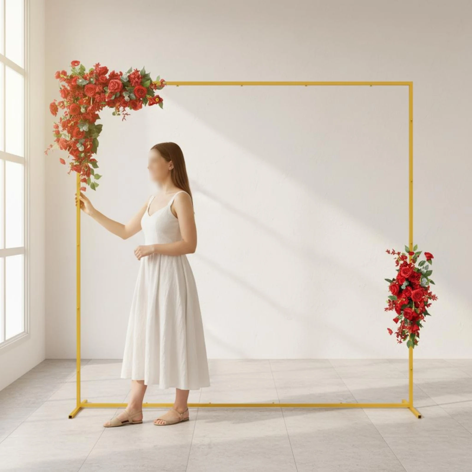 Gold Square Arch Freestanding Square Wedding Backdrop Stand Gold Iron Flower Stand Sturdy Metal Wedding Arch Easy to Assemble
Gold Square Arch Freestanding Square Wedding Backdrop Stand Gold Iron Flower Stand Sturdy Metal Wedding Arch Easy to Assemble