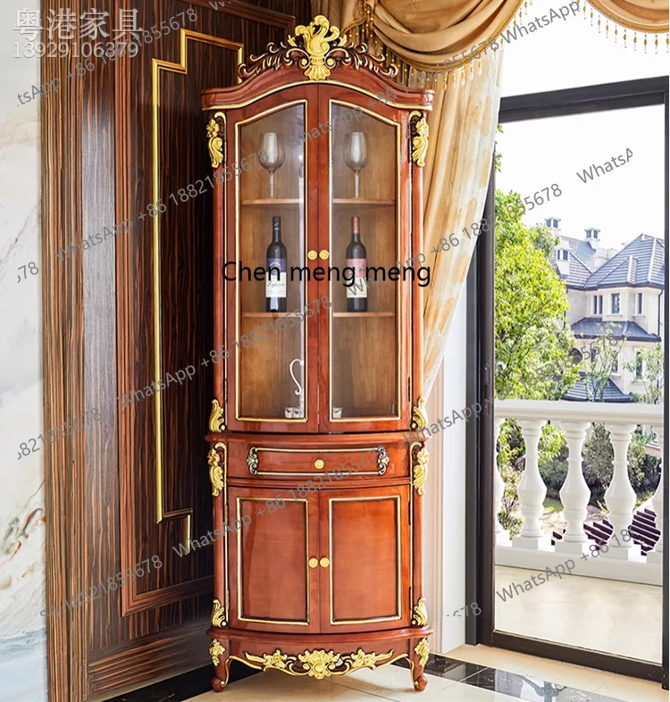 European wine cabinet American villa dining room living room corner floor cabinet Fan-shaped wine cabinet against the wall
European wine cabinet American villa dining room living room corner floor cabinet Fan-shaped wine cabinet against the wall