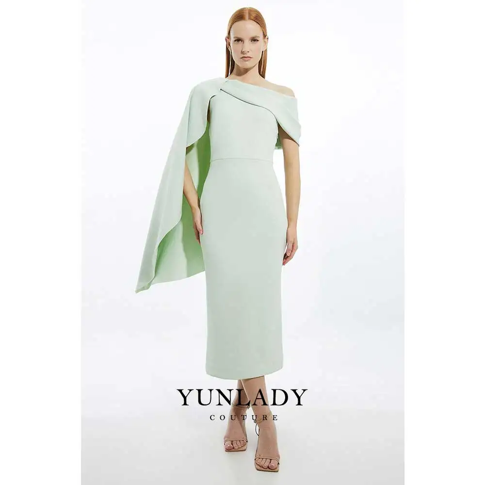 YUNLAN Green Crepe One Shoulder Sleeve Cape Evening Dress Special Occasion Formal GownWedding Party Guest Luxury Evening Dress
YUNLAN Green Crepe One Shoulder Sleeve Cape Evening Dress Special Occasion Formal GownWedding Party Guest Luxury Evening Dress