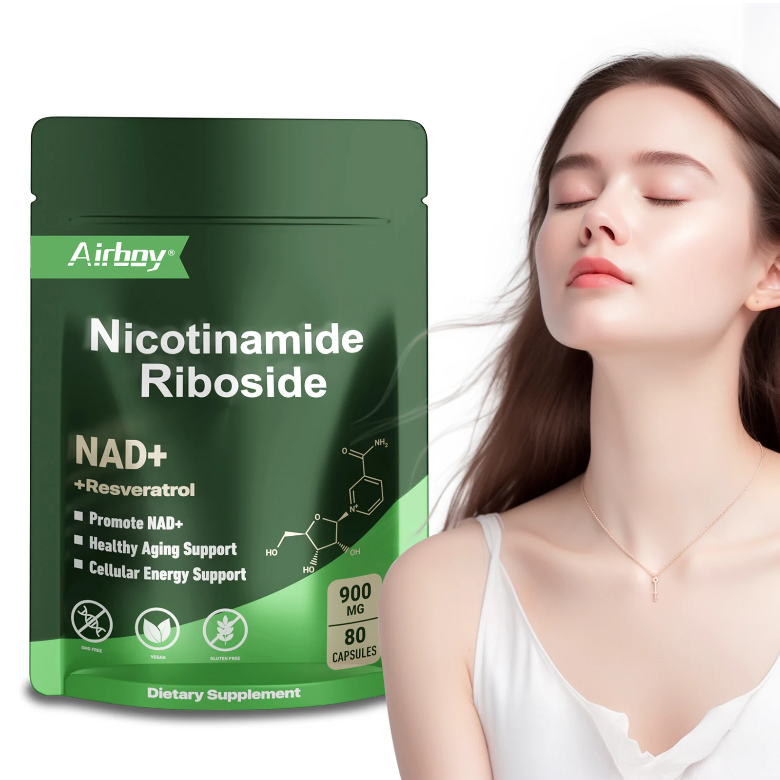 NAD+ Supplement - Anti-aging, Improves Energy and Focus, Supports Cellular Health
NAD+ Supplement - Anti-aging, Improves Energy and Focus, Supports Cellular Health