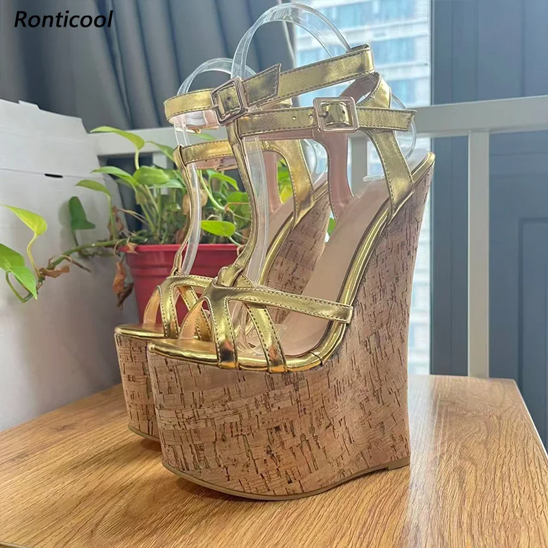 Ronticool Handmade Handmade Gold Leather Wedge Sandals - Women's Platform Sandals with Cork Wedge Heel, Ankle Strap Size 5-15
Ronticool Handmade Handmade Gold Leather Wedge Sandals - Women's Platform Sandals with Cork Wedge Heel, Ankle Strap Size 5-15