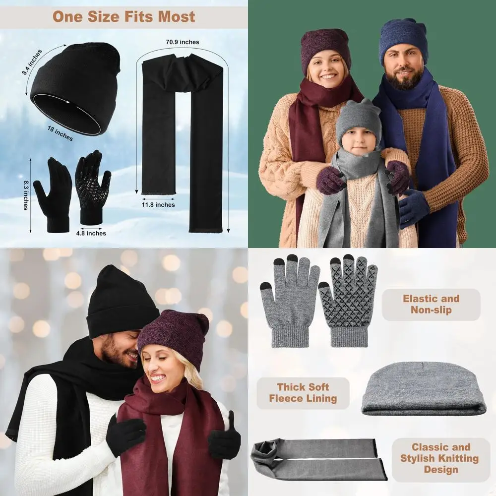 12-Piece Men's Winter Hat, Scarf, and Gloves Set with Fleece Lining - Bulk Warm Knit Accessories Gift Set
12-Piece Men's Winter Hat, Scarf, and Gloves Set with Fleece Lining - Bulk Warm Knit Accessories Gift Set