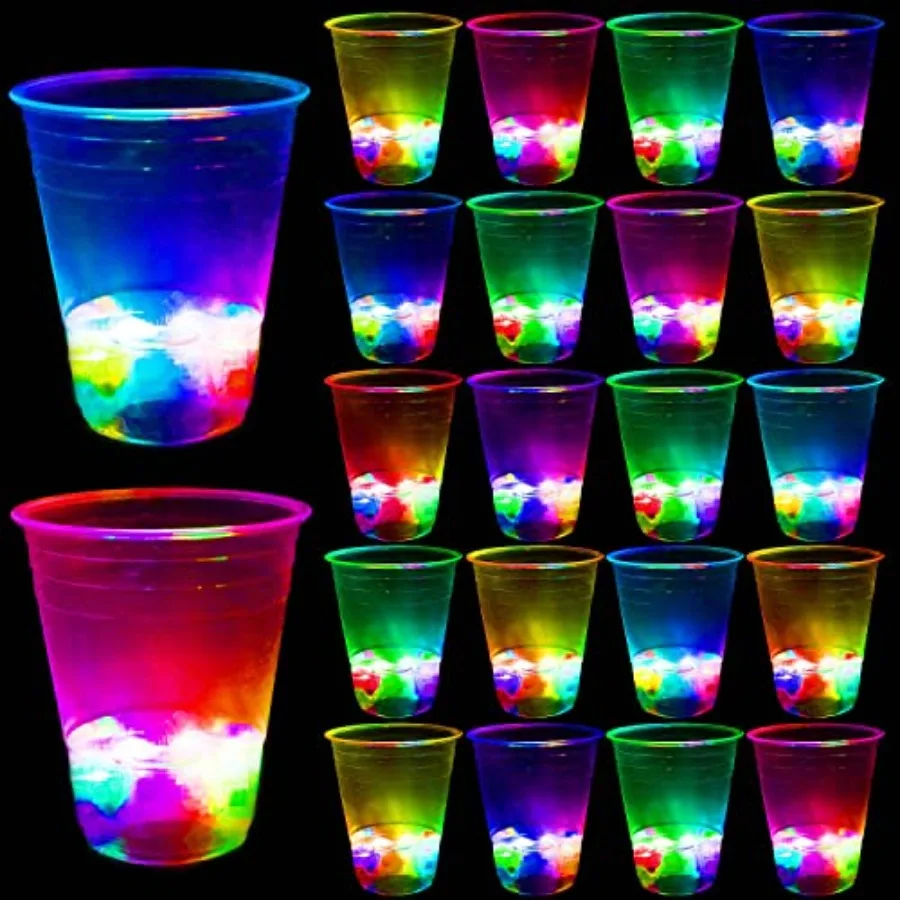 40 Pcs Glowing Party Cups, 16oz Plastic Light Up Cups with Flashing Color LED Lights for House Parties Birthdays Concerts Weddi
40 Pcs Glowing Party Cups, 16oz Plastic Light Up Cups with Flashing Color LED Lights for House Parties Birthdays Concerts Weddi