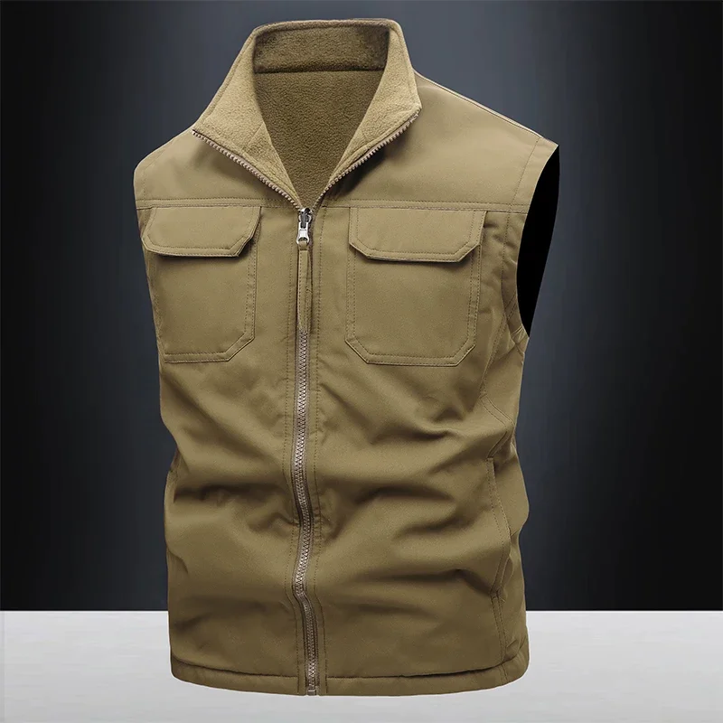Men New Autumn Warm Sleeveless Jackets Male Winter Casual Waistcoat Vest Plus Size Reversible Fleece Warm Vests Mens Vest Jacket
Men New Autumn Warm Sleeveless Jackets Male Winter Casual Waistcoat Vest Plus Size Reversible Fleece Warm Vests Mens Vest Jacket