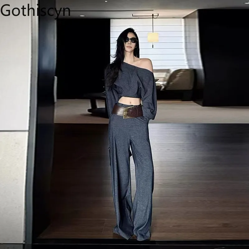 Gothiscyn Casual Denim Suit Women's Spring Retro Off Shoulder Long-sleeved Top High Waist Wide Leg Pants Two-piece Set
Gothiscyn Casual Denim Suit Women's Spring Retro Off Shoulder Long-sleeved Top High Waist Wide Leg Pants Two-piece Set