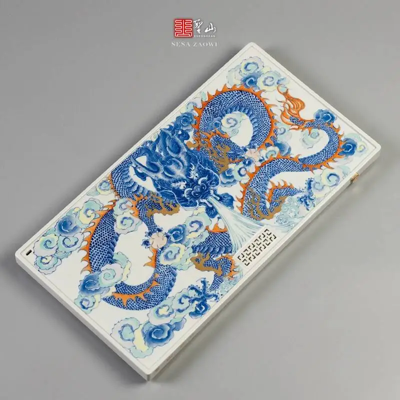 Holy Mountain Jingdezhen Blue White Porcelain With Auspicious Cloud Dragon Patterns, Handmade Ceramic Tea Tray For Both Dry And
Holy Mountain Jingdezhen Blue White Porcelain With Auspicious Cloud Dragon Patterns, Handmade Ceramic Tea Tray For Both Dry And