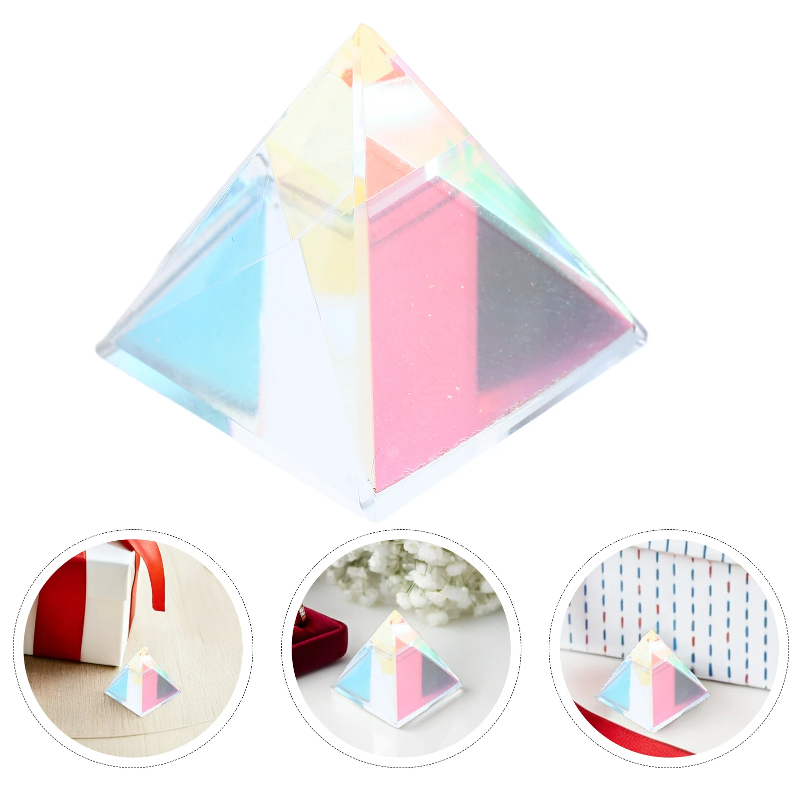 1 Set Catcher Prism Pyramid Color Mixing Glass Light Refraction Handcrafted Decor Home Sun Decoration Unique Gift For Girls
1 Set Catcher Prism Pyramid Color Mixing Glass Light Refraction Handcrafted Decor Home Sun Decoration Unique Gift For Girls