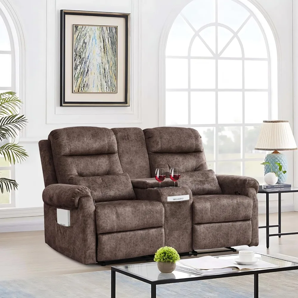 Home Theater Seating, Loveseat Reclining Sofa, RV Recliner Sofa Couch, Manual Double Seater Recliner with Center Console
Home Theater Seating, Loveseat Reclining Sofa, RV Recliner Sofa Couch, Manual Double Seater Recliner with Center Console