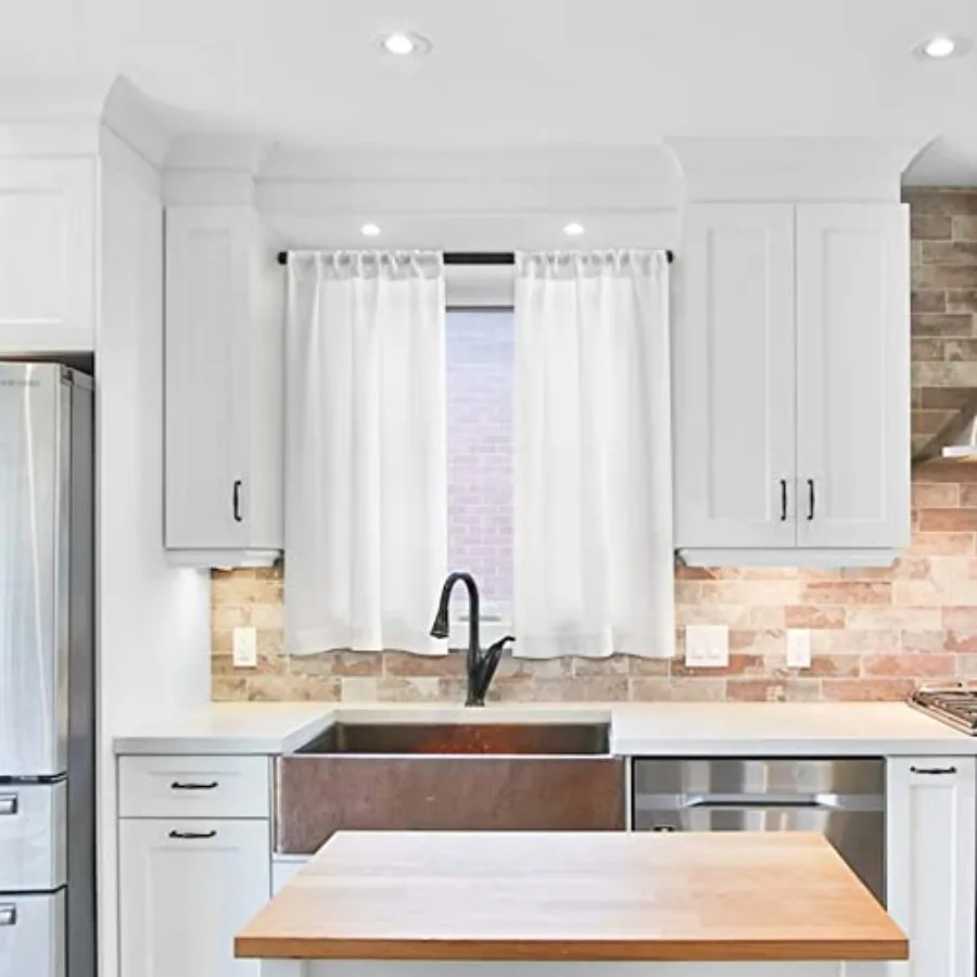 Textured Semi Sheer Kitchen Tiers Curtains, 30 Inch Long, Rod Pocket Cafe Drapes for Bathroom, Laundry Room, RV 2 Panels,,30" W
Textured Semi Sheer Kitchen Tiers Curtains, 30 Inch Long, Rod Pocket Cafe Drapes for Bathroom, Laundry Room, RV 2 Panels,,30" W