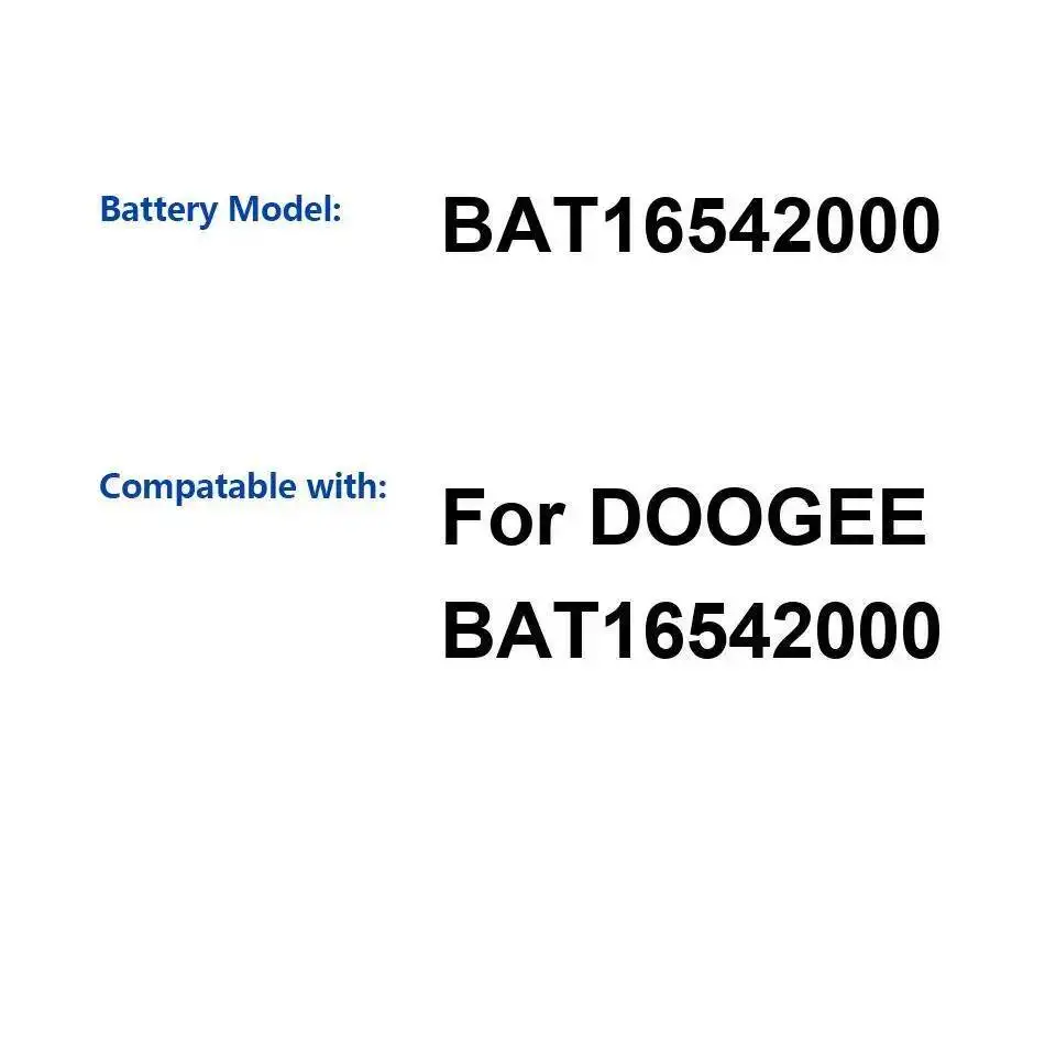 Для Doogee BAT16542000 Высокопроизводительный аккумулятор для мобильного телефона емкостью 2000 мАч
Для Doogee BAT16542000 Высокопроизводительный аккумулятор для мобильного телефона емкостью 2000 мАч