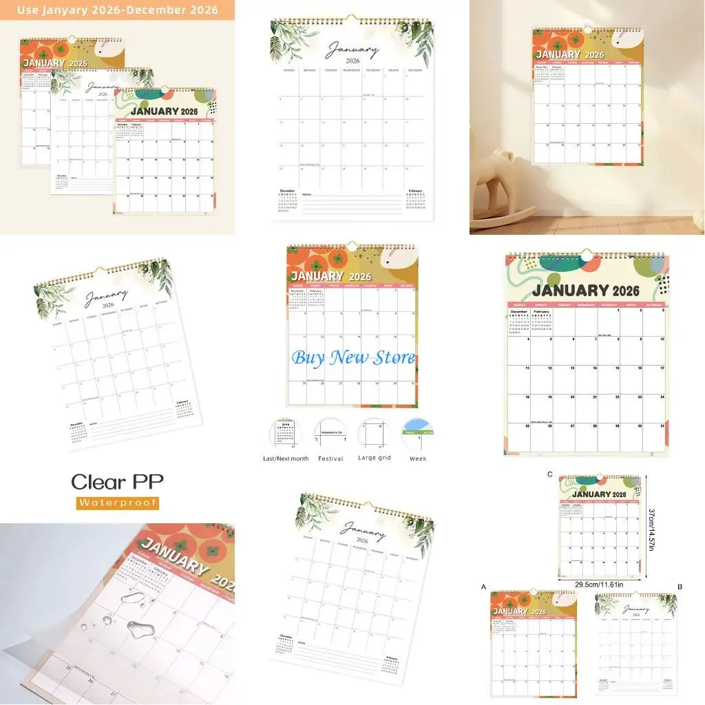 20CE 2026 Wall Calendar Planner 12 Month from January to December For Home
20CE 2026 Wall Calendar Planner 12 Month from January to December For Home