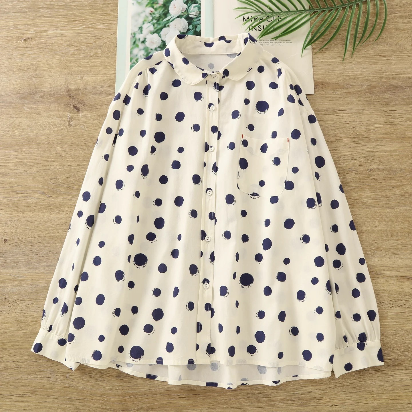 Bust 130cm oversized shirts large size tops for women harajuku fashion cotton white navy blue polka dot shirts blouses
Bust 130cm oversized shirts large size tops for women harajuku fashion cotton white navy blue polka dot shirts blouses