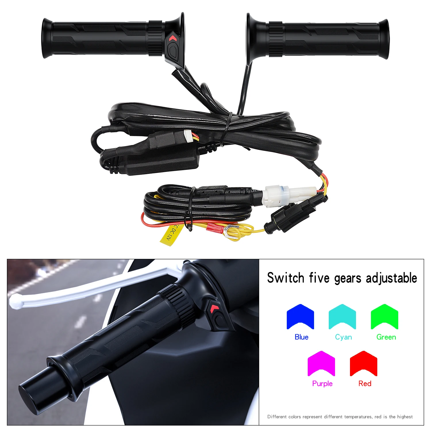 12V Motorcycle 5-Gear Adjustable Hand Grip Cover with Heater Warmer 12V Heating Handle Bar Grip Pads Body Systems Product
12V Motorcycle 5-Gear Adjustable Hand Grip Cover with Heater Warmer 12V Heating Handle Bar Grip Pads Body Systems Product