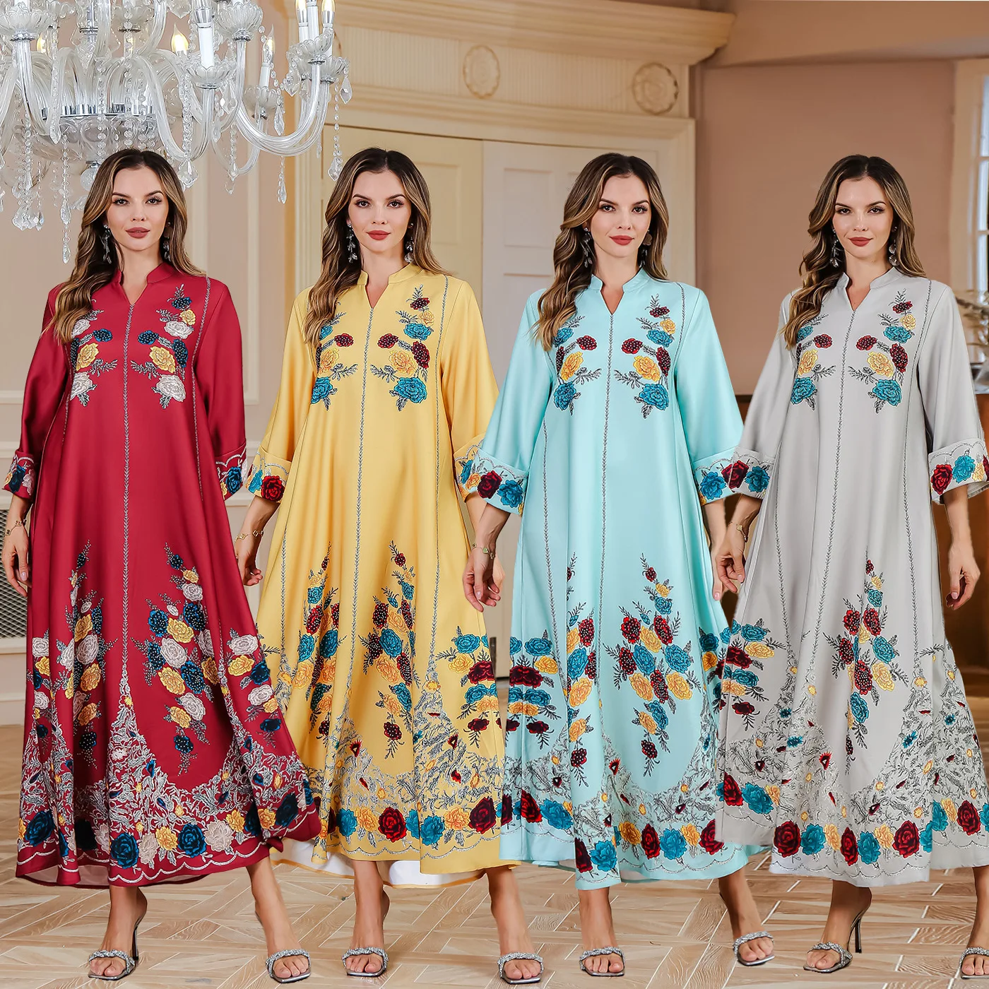 Middle East Muslim print fashion elegant dress robe simple temperament luxury resort style high-end banquet party dress
Middle East Muslim print fashion elegant dress robe simple temperament luxury resort style high-end banquet party dress