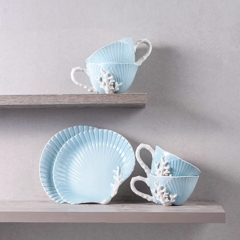 2022 New 200ml Blue Ocean Style Hand-painted Ceramic Three-dimensional Embossed Coral Coffee Cup And Saucer
2022 New 200ml Blue Ocean Style Hand-painted Ceramic Three-dimensional Embossed Coral Coffee Cup And Saucer