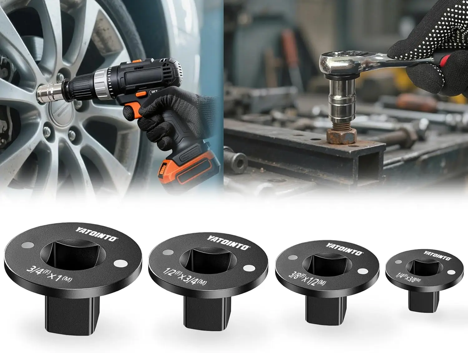 Low Profile Impact Socket Adapter Set, 4pcs Ratchet Drive Kit, 1/4 to 1' for Impact Gun, Drill, Automotive & DIY
Low Profile Impact Socket Adapter Set, 4pcs Ratchet Drive Kit, 1/4 to 1' for Impact Gun, Drill, Automotive & DIY