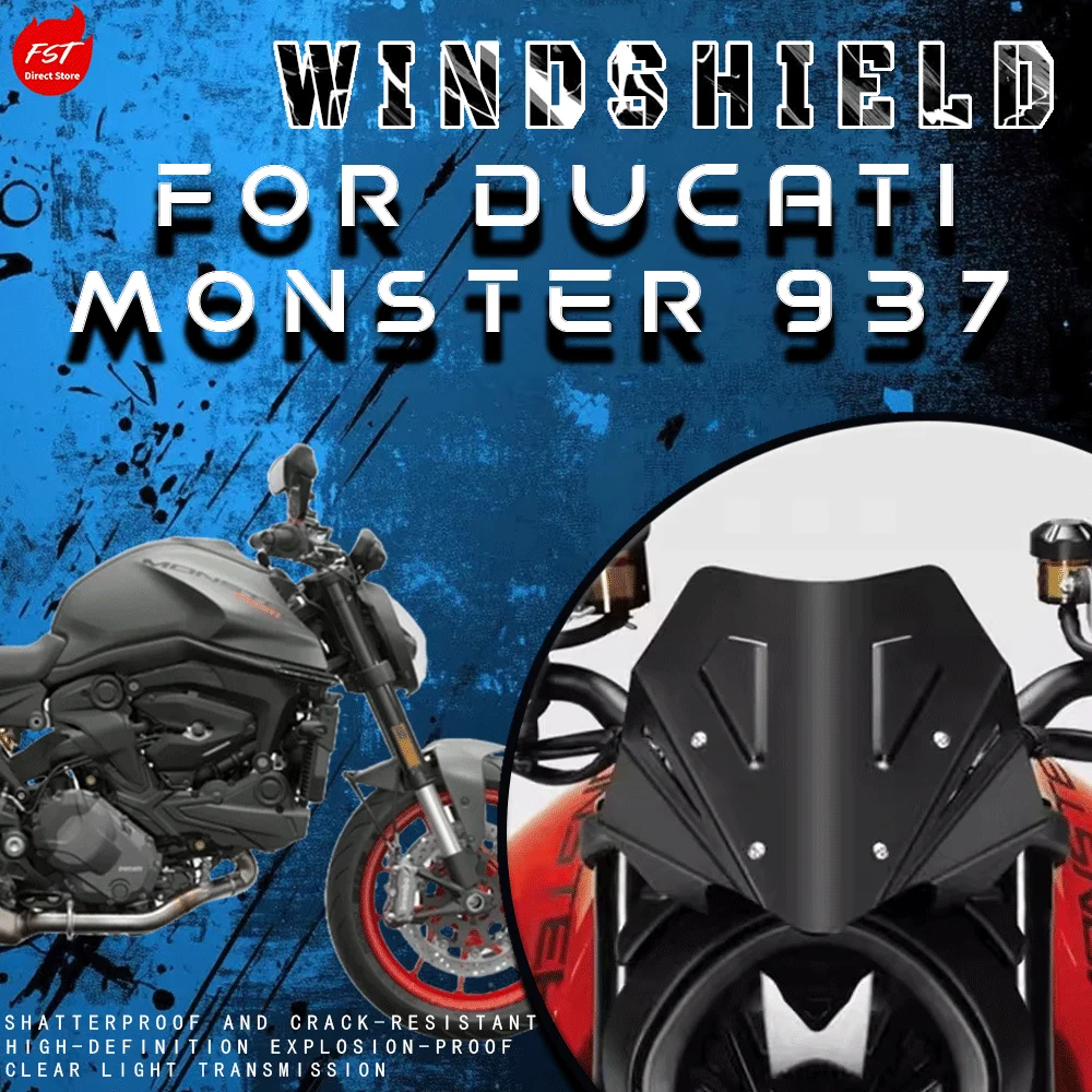 Aluminum Alloy Racing Windshield for Ducati Monster 937 Motorcycle Modification
Aluminum Alloy Racing Windshield for Ducati Monster 937 Motorcycle Modification