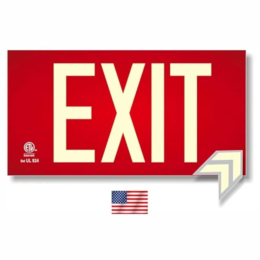 Photoluminescent Exit Sign Red - Aluminum - UL 924 Code Approved/IBC/NFPA 101 Part Number ULR-050
Photoluminescent Exit Sign Red - Aluminum - UL 924 Code Approved/IBC/NFPA 101 Part Number ULR-050