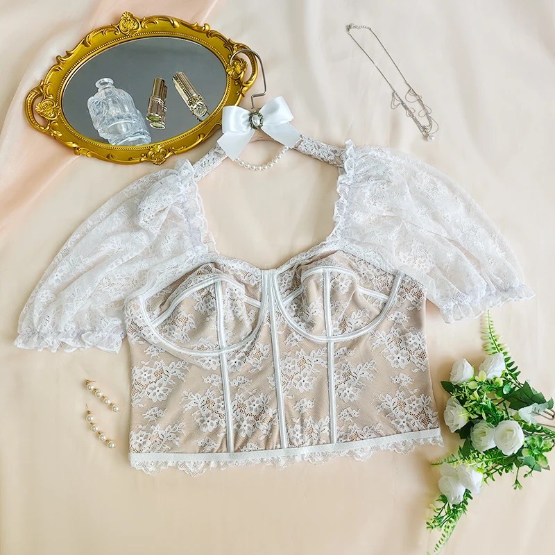 Кружевная сетка с цветочной вышивкой, прозрачная футболка с рюшами, новая футболка с пышными рукавами и глубоким V-образным вырезом на спине, очаровательная элегантная футболка
Кружевная сетка с цветочной вышивкой, прозрачная футболка с рюшами, новая футболка с пышными рукавами и глубоким V-образным вырезом на спине, очаровательная элегантная футболка