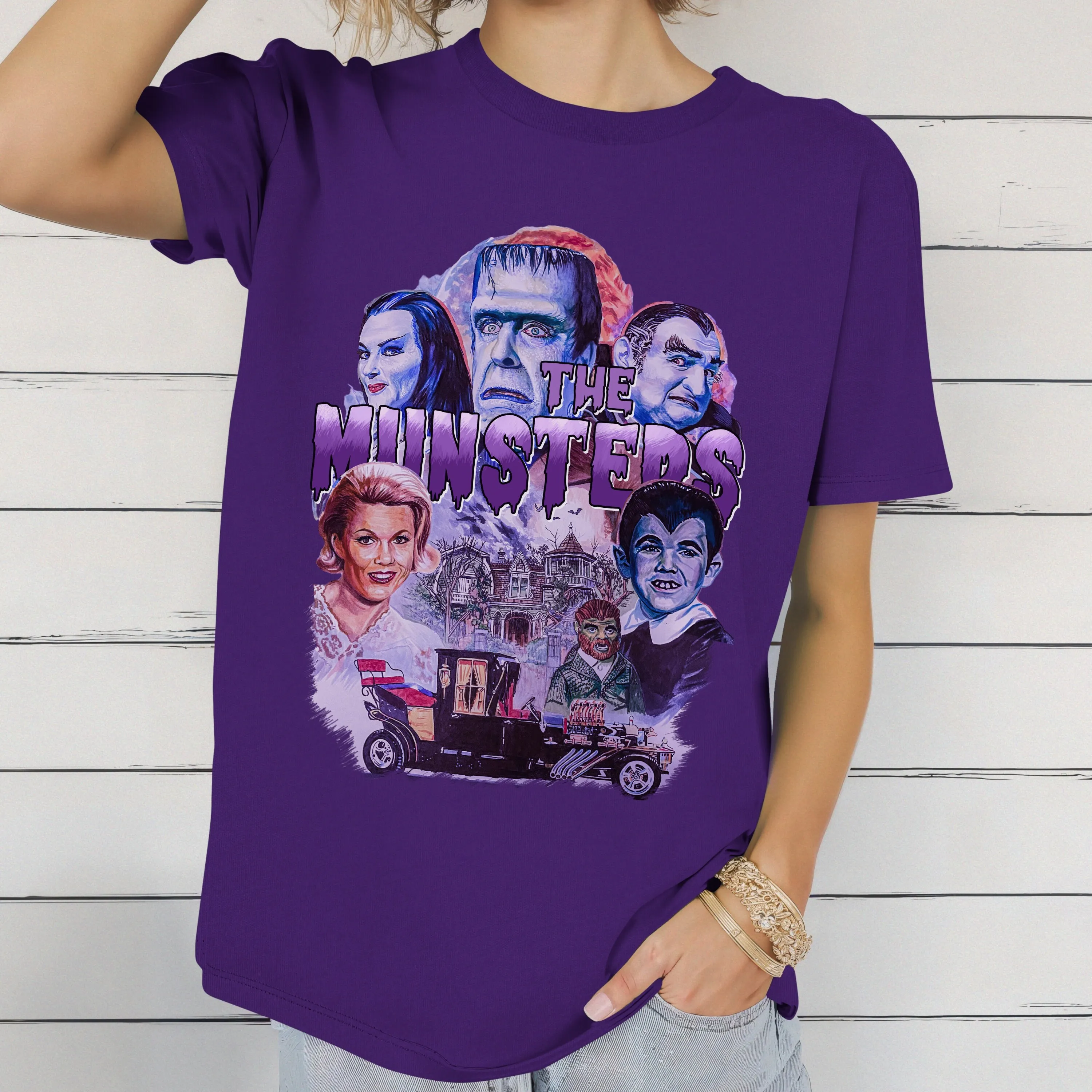 Horror The Munsters T Shirt Gothic Goth Clothing Lover Classic Monsters Lily Munster Pop Culture Purple
Horror The Munsters T Shirt Gothic Goth Clothing Lover Classic Monsters Lily Munster Pop Culture Purple