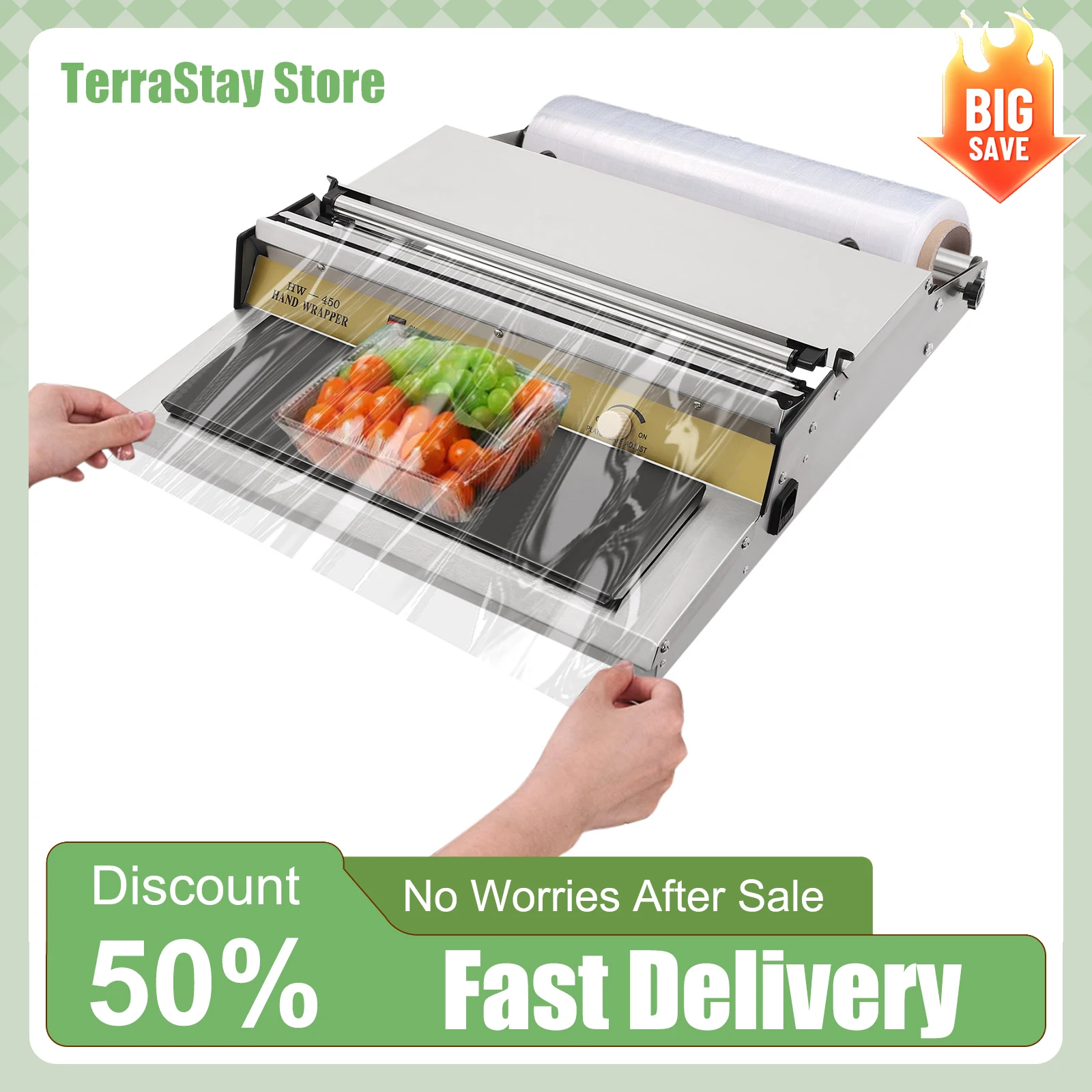 Cling Film Packaging Machine Anti Rust Wear Resistant Heated Plate Tight Seal Food Fresh Preservation for Home Commercial Use
Cling Film Packaging Machine Anti Rust Wear Resistant Heated Plate Tight Seal Food Fresh Preservation for Home Commercial Use