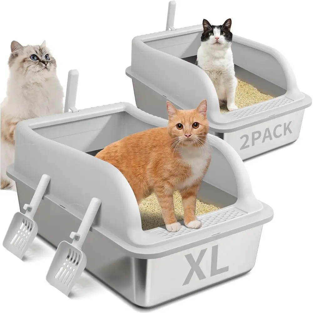 Extra Large Metal Litter Box with Lid for Big Cats & Kittens, XL High-Sided, Odorless, Non-Stick, Easy to Clean, Scoops Included
Extra Large Metal Litter Box with Lid for Big Cats & Kittens, XL High-Sided, Odorless, Non-Stick, Easy to Clean, Scoops Included