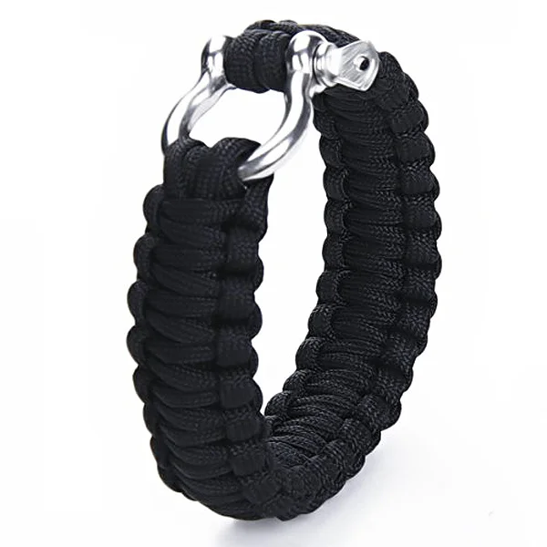 Survival Parachute Cord Bracelet for Outdoor Sports Knitted by 7 Durable Polyester Steel Shackle Emergency Load 190kg Black
Survival Parachute Cord Bracelet for Outdoor Sports Knitted by 7 Durable Polyester Steel Shackle Emergency Load 190kg Black