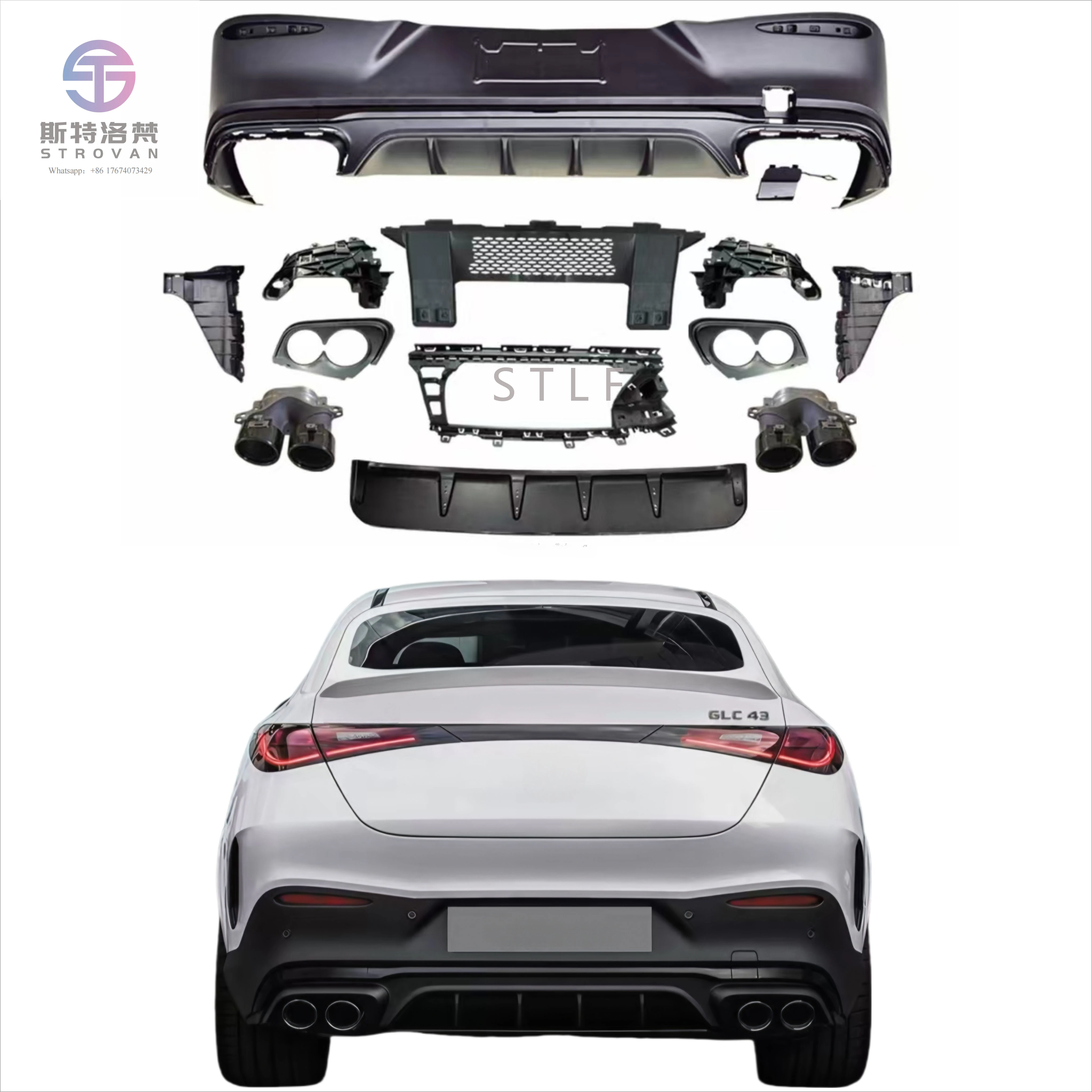 GLC43 Style Rear Diffuser Exhaust Tip for 2023 GLC Coupe C254 Upgrade GLC43 Rear Diffuser
GLC43 Style Rear Diffuser Exhaust Tip for 2023 GLC Coupe C254 Upgrade GLC43 Rear Diffuser