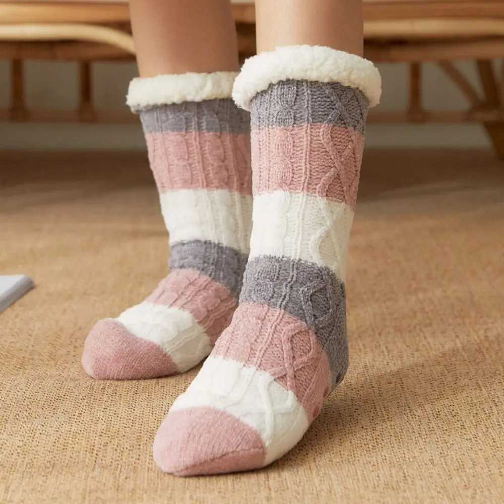 Cute Fried Dough Twist Stripe Fleece Socks Plush Thicken Coral Fleece Socks Soft Kawaii Sleeping Socks Women Girls
Cute Fried Dough Twist Stripe Fleece Socks Plush Thicken Coral Fleece Socks Soft Kawaii Sleeping Socks Women Girls