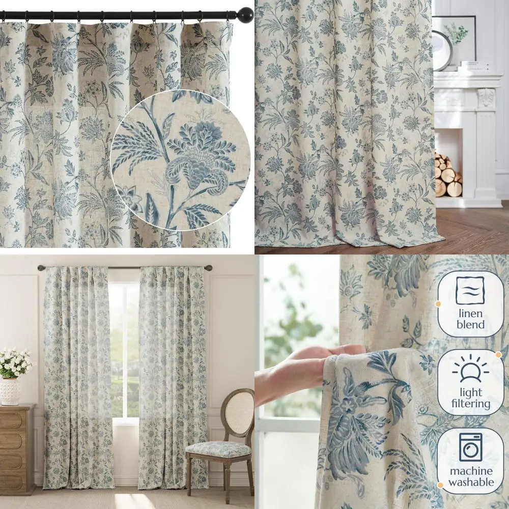 Синие льняные шторы с цветочным принтом, 108, фильтр света, задняя вкладка, удлиненная для гостиной, комплект из 2 панелей, стиль фермерского дома
Синие льняные шторы с цветочным принтом, 108, фильтр света, задняя вкладка, удлиненная для гостиной, комплект из 2 панелей, стиль фермерского дома