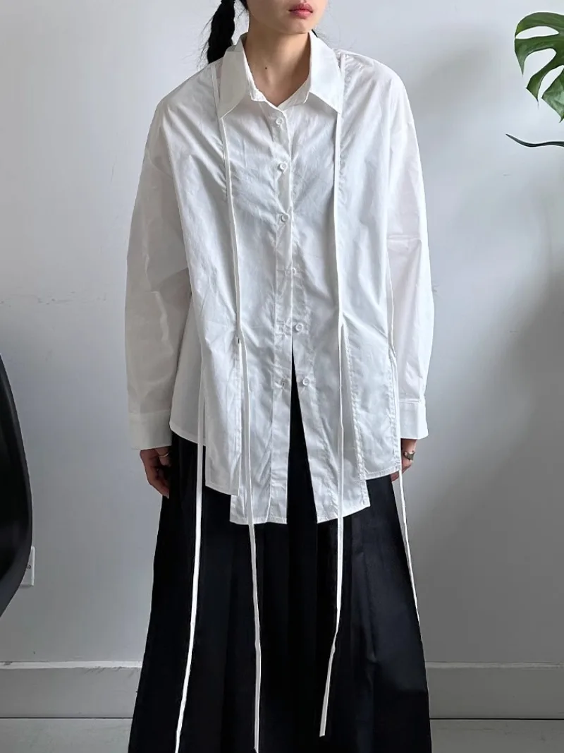 SuperAen White Cotton Long-sleeved Shirt Women's Irregular Design Loose Casual Shirt
SuperAen White Cotton Long-sleeved Shirt Women's Irregular Design Loose Casual Shirt
