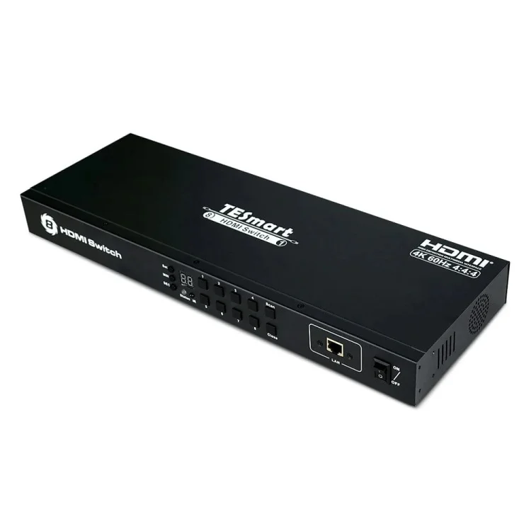TESmart Switcher 8 In 1 Out 8x1 Video Switcher With RS232 LAN Port Rackmount 4k 60HZ 8 Port Switch Console
TESmart Switcher 8 In 1 Out 8x1 Video Switcher With RS232 LAN Port Rackmount 4k 60HZ 8 Port Switch Console