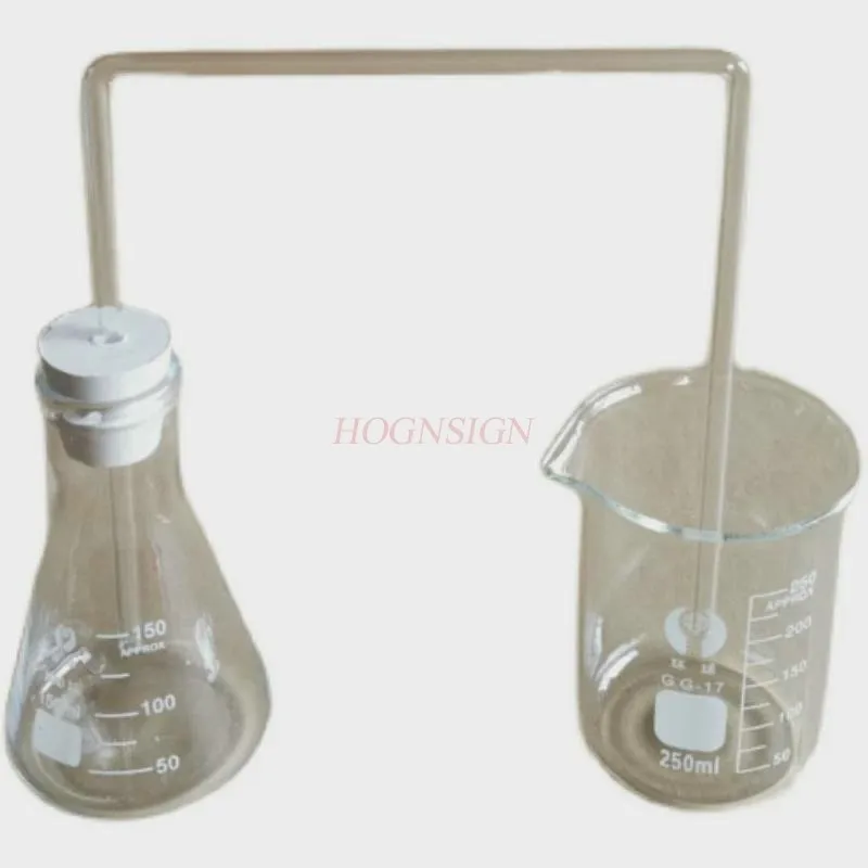 1set Cone shaped bottle, beaker, single hole rubber stopper, U-shaped glass tube, air thermal expansion and contraction
1set Cone shaped bottle, beaker, single hole rubber stopper, U-shaped glass tube, air thermal expansion and contraction