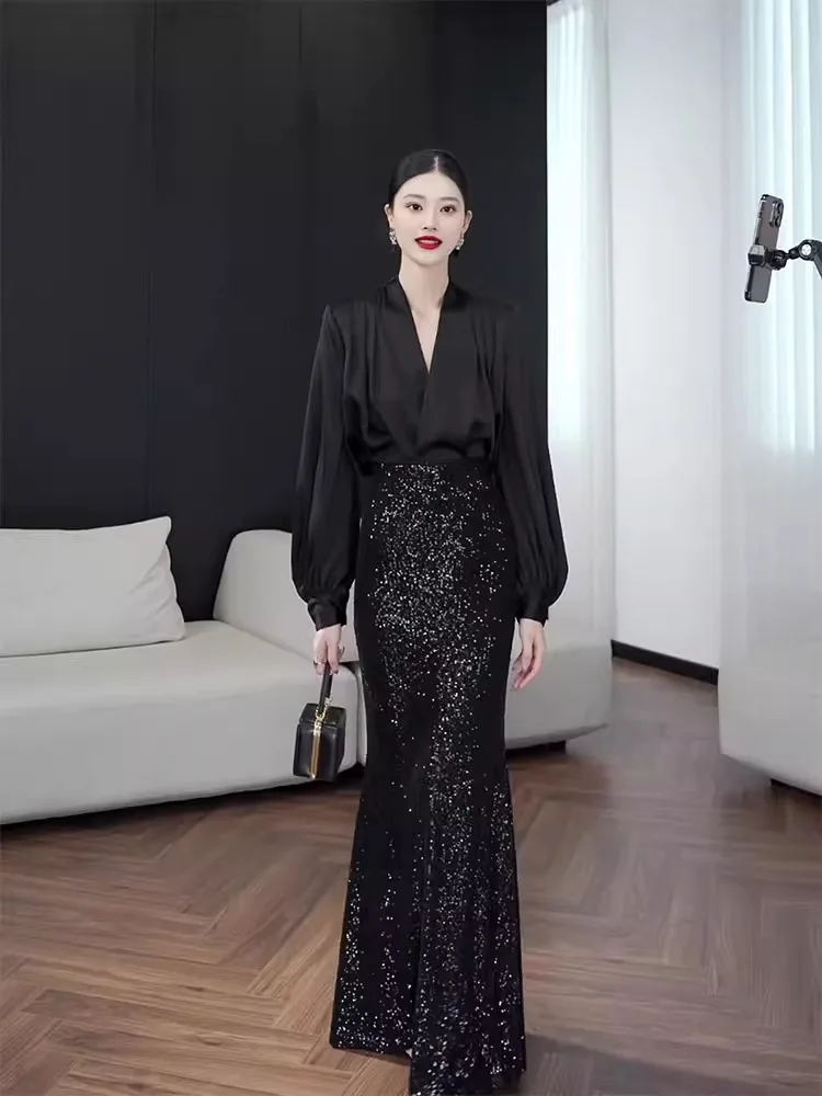 Ele Evening Gown Women's New 2026 High-End Lightweight Luxury Two-Piece Set Wedding Dr Celebri Faion Long Sve
Ele Evening Gown Women's New 2026 High-End Lightweight Luxury Two-Piece Set Wedding Dr Celebri Faion Long Sve