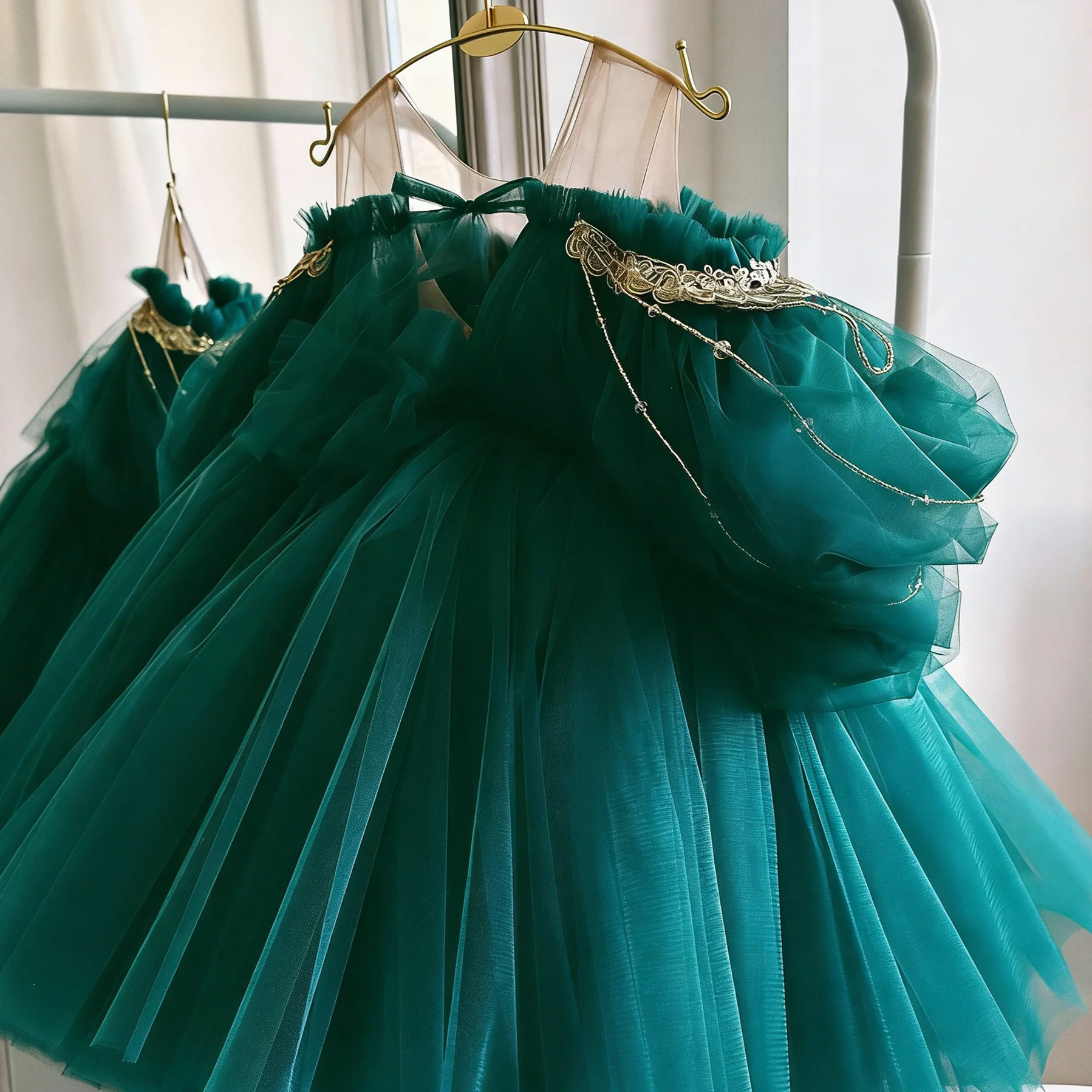 Elegant Emerald Green Customized Flower Girl Dresses for Wedding Off-Shoulder Tulle Birthday Party First Communion Gown
Elegant Emerald Green Customized Flower Girl Dresses for Wedding Off-Shoulder Tulle Birthday Party First Communion Gown