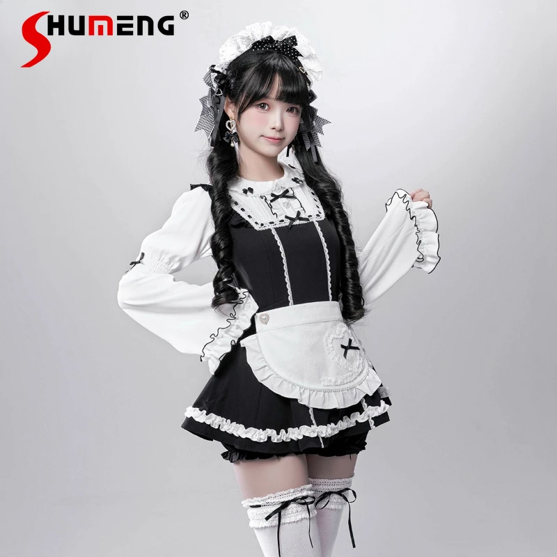 Japanese Sweet Lolita Cos Dress Shorts 2-Piece Set Spring and Autumn New Girl's Cute Kawaii Long Sleeve Dress Set Maid Outfit
Japanese Sweet Lolita Cos Dress Shorts 2-Piece Set Spring and Autumn New Girl's Cute Kawaii Long Sleeve Dress Set Maid Outfit