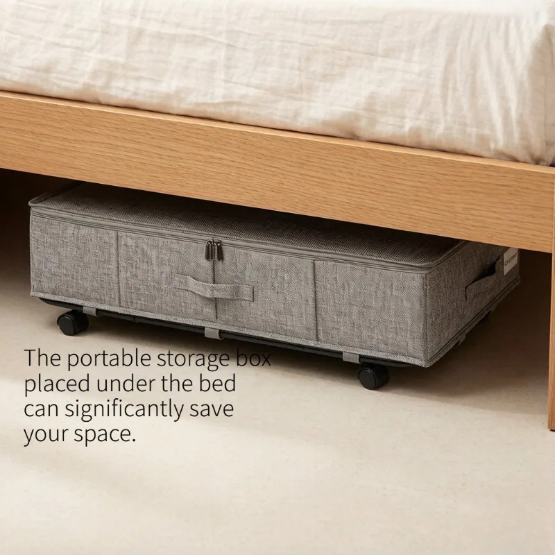 Foldable Under Bed Storage Box with Wheels, Rolling Organizer for Clothes and Blankets
Foldable Under Bed Storage Box with Wheels, Rolling Organizer for Clothes and Blankets