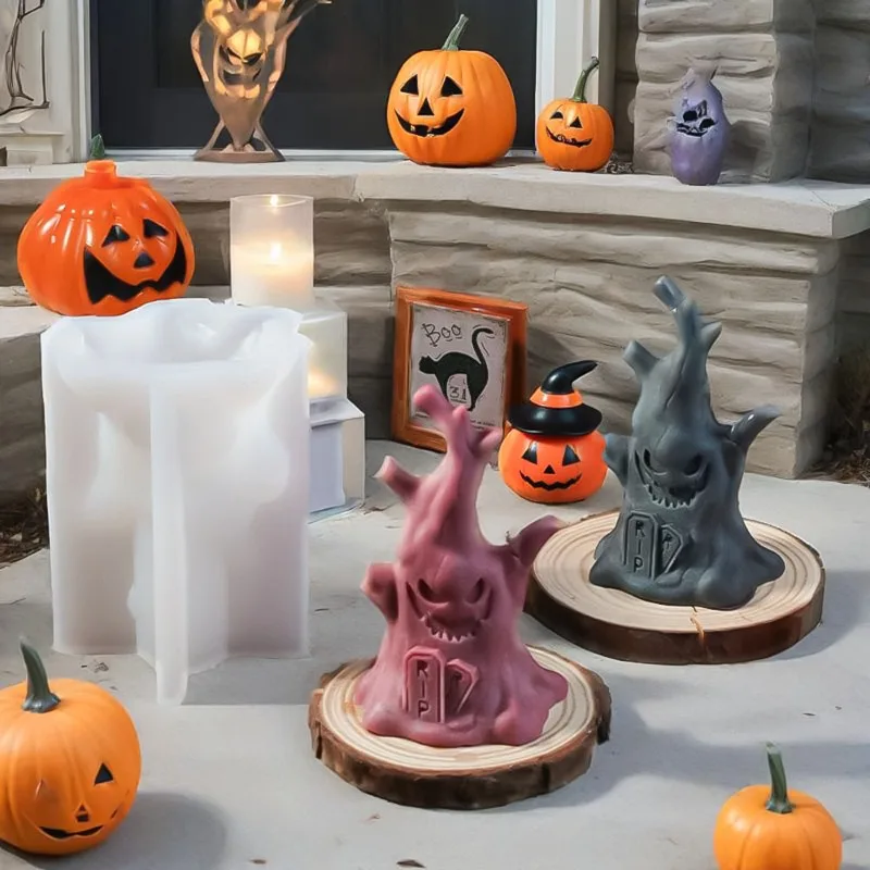 Tree Stump Ghost Silicone Mold Halloween DIY Scented Candle Plaster Mousse Cake Baking Mold Decoration Set Baking Accessories
Tree Stump Ghost Silicone Mold Halloween DIY Scented Candle Plaster Mousse Cake Baking Mold Decoration Set Baking Accessories