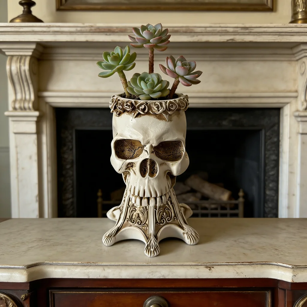 Gothic Skull Planter Pot Resin Gothic Home Decor Succulent Flower Pot Desktop Makeup Brush Holder
Gothic Skull Planter Pot Resin Gothic Home Decor Succulent Flower Pot Desktop Makeup Brush Holder