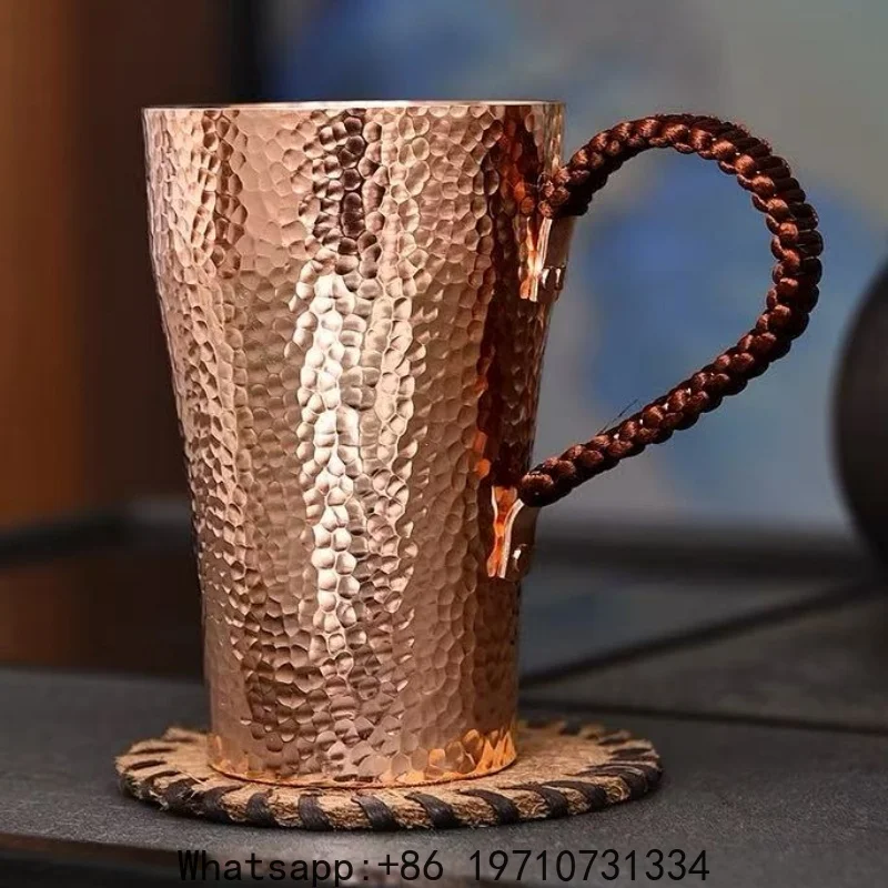 Vintage Pure Copper Coffee Cup,Handcrafted Polishing Engraving Hammer Texture Woven Handle 400 ml Beer Mug,Tea Cup Tableware
Vintage Pure Copper Coffee Cup,Handcrafted Polishing Engraving Hammer Texture Woven Handle 400 ml Beer Mug,Tea Cup Tableware