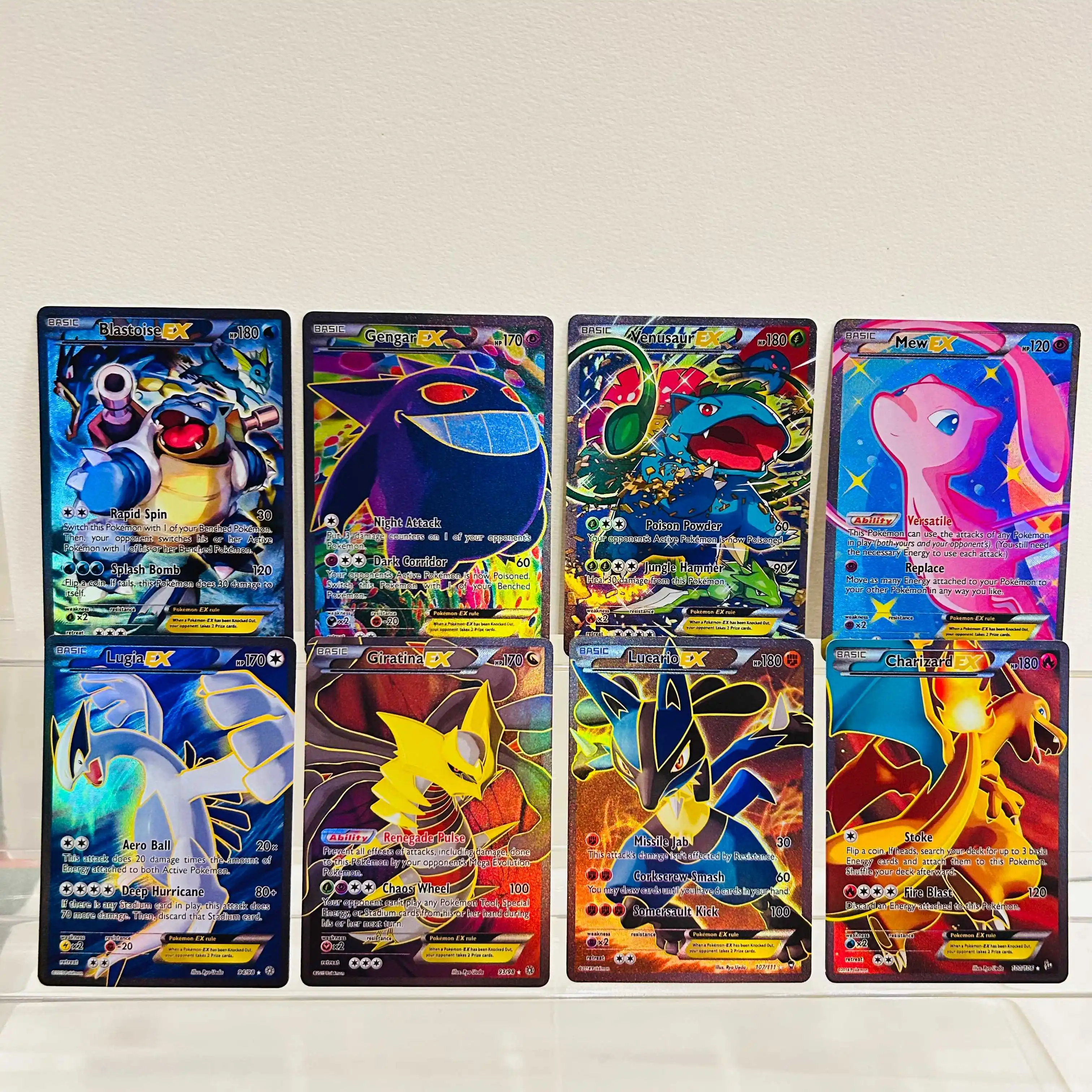 Pokemon 8pcs EX Set (Charizard, Blastoise, Venusaur, Gengar, Mew) Holographic Foil Texture DIY Premium Anime Collection Card
Pokemon 8pcs EX Set (Charizard, Blastoise, Venusaur, Gengar, Mew) Holographic Foil Texture DIY Premium Anime Collection Card