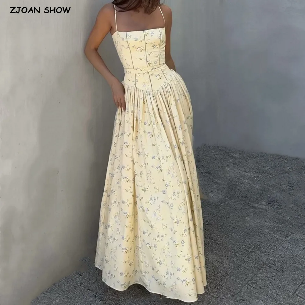 Holiday Floral Print Slash Collar Spliced Hollow Out Lace Low Waist Sling Dress Women Ruched Swing Long Dresses Robe Vestidos
Holiday Floral Print Slash Collar Spliced Hollow Out Lace Low Waist Sling Dress Women Ruched Swing Long Dresses Robe Vestidos