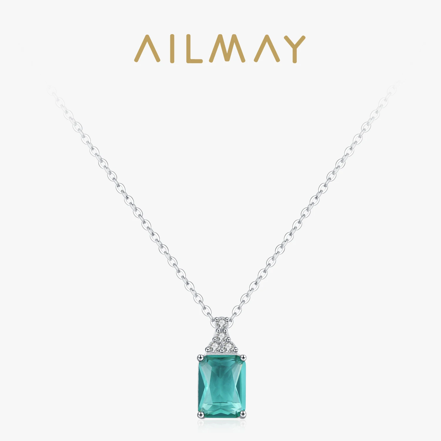 Ailmay стерлингового серебра 925 пробы прямоугольный кулон ожерелье для женщин синий зеленый циркон ювелирные изделия подарок на годовщину 
Ailmay стерлингового серебра 925 пробы прямоугольный кулон ожерелье для женщин синий зеленый циркон ювелирные изделия подарок на годовщину