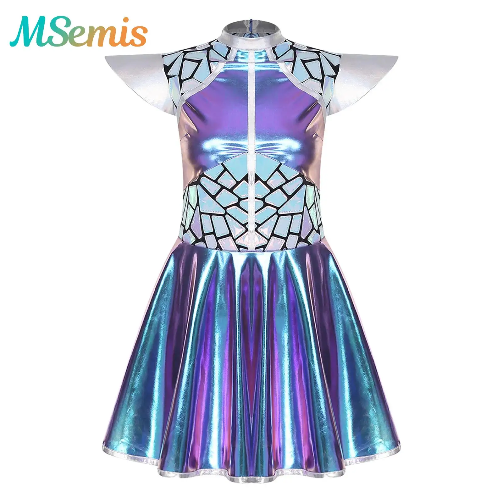 Womens Alien Astronaut Robot Costume Outer Space Cutie Cosplay Outfits Alien Robot Halloween Cosplay Costume A-line Mini Dress
Womens Alien Astronaut Robot Costume Outer Space Cutie Cosplay Outfits Alien Robot Halloween Cosplay Costume A-line Mini Dress