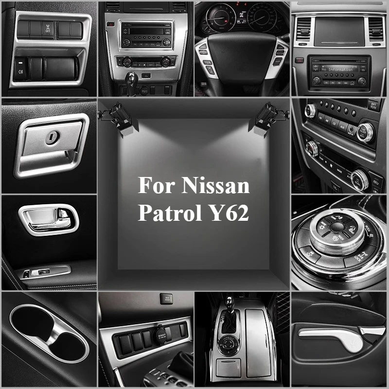 Для Nissan Patrol Y62 Центральное управление, навигация, чашка для воды, панель, рулевое колесо, серебряные декоративные аксессуары для модификации автомобиля
Для Nissan Patrol Y62 Центральное управление, навигация, чашка для воды, панель, рулевое колесо, серебряные декоративные аксессуары для модификации автомобиля