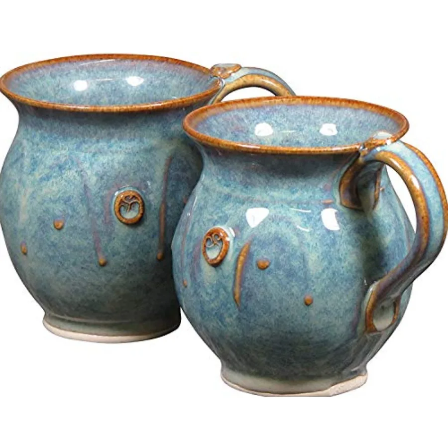 Castle Arch Pottery Irish Pottery Coffee and Tea Mugs. Set of Two Hand-Thrown Cups 300ml with Celtic Spiral Motif - Handcrafted
Castle Arch Pottery Irish Pottery Coffee and Tea Mugs. Set of Two Hand-Thrown Cups 300ml with Celtic Spiral Motif - Handcrafted