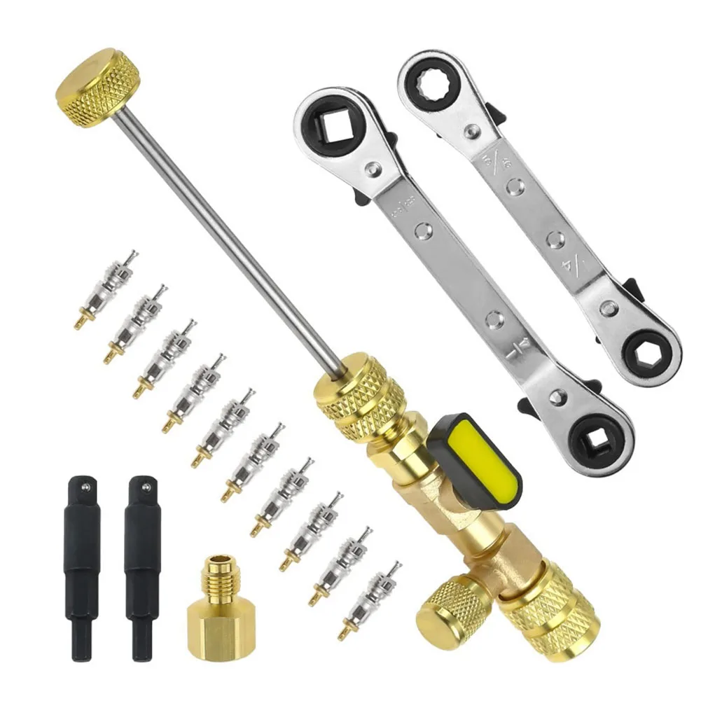 Essential Valve Core Removal Tool Set Featuring Dual Size Wrenches and Hex Bit Adapters for Efficient Servicing
Essential Valve Core Removal Tool Set Featuring Dual Size Wrenches and Hex Bit Adapters for Efficient Servicing